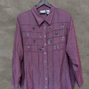 Embroidered Burgundy Shirt